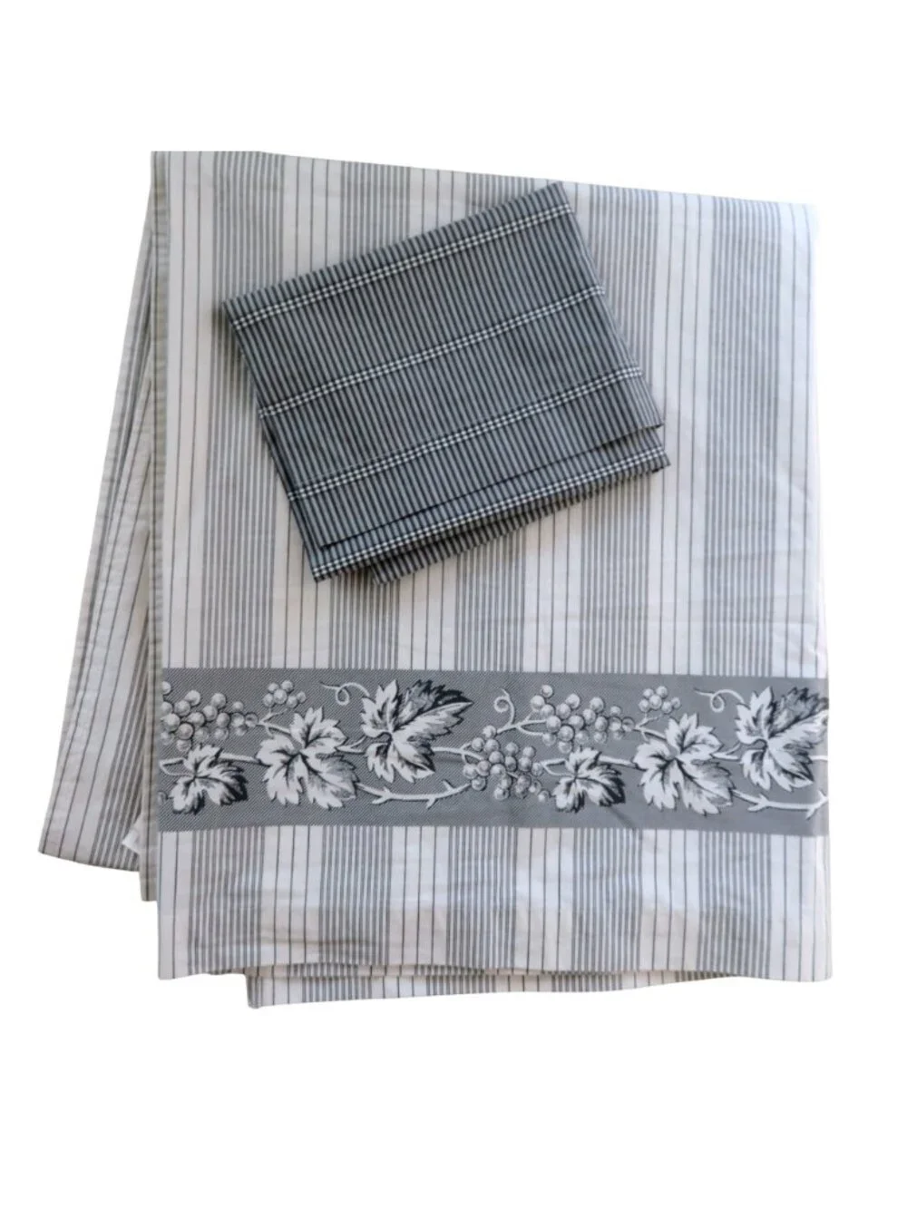 Vintage Martha Stewart Everyday Full Flat Sheet Standard Pillowcase Set Striped